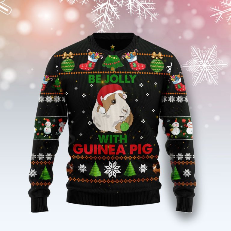 Guinea Pig Be Jolly Christmas Wool Sweater
