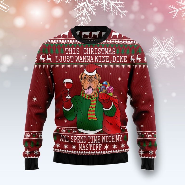 Spend Time With My Mastiff Christmas Wool Sweater