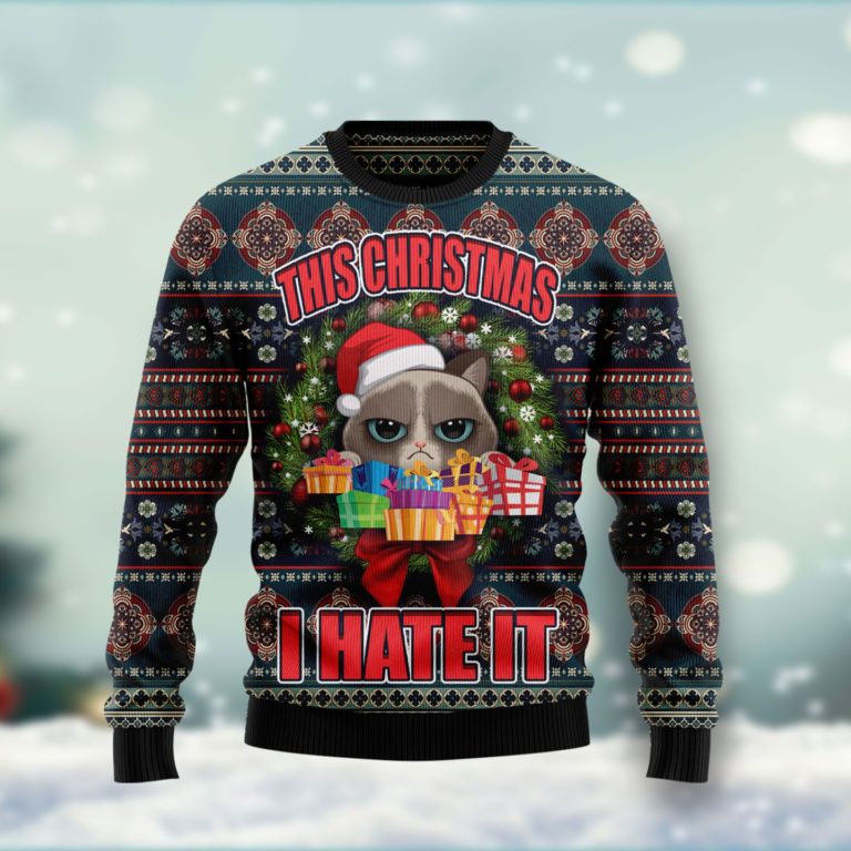 Grumpy Cat This Christmas I Hate It Christmas Wool Sweater