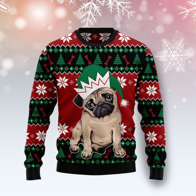 Pug Cute Christmas Wool Sweater
