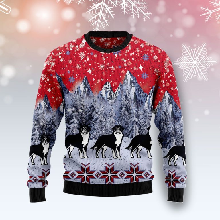 Bernese Mountain Dog Snow Christmas Wool Sweater