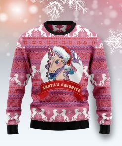 Santa‘s Favorite Unicorn Christmas Wool Sweater