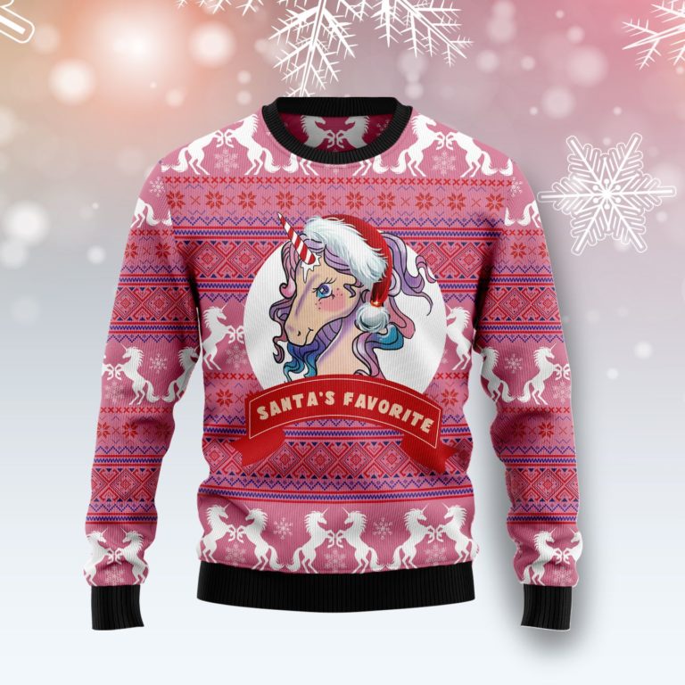 Santa‘s Favorite Unicorn Christmas Wool Sweater