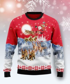 Golden Retriever Santa Claus Christmas Wool Sweater