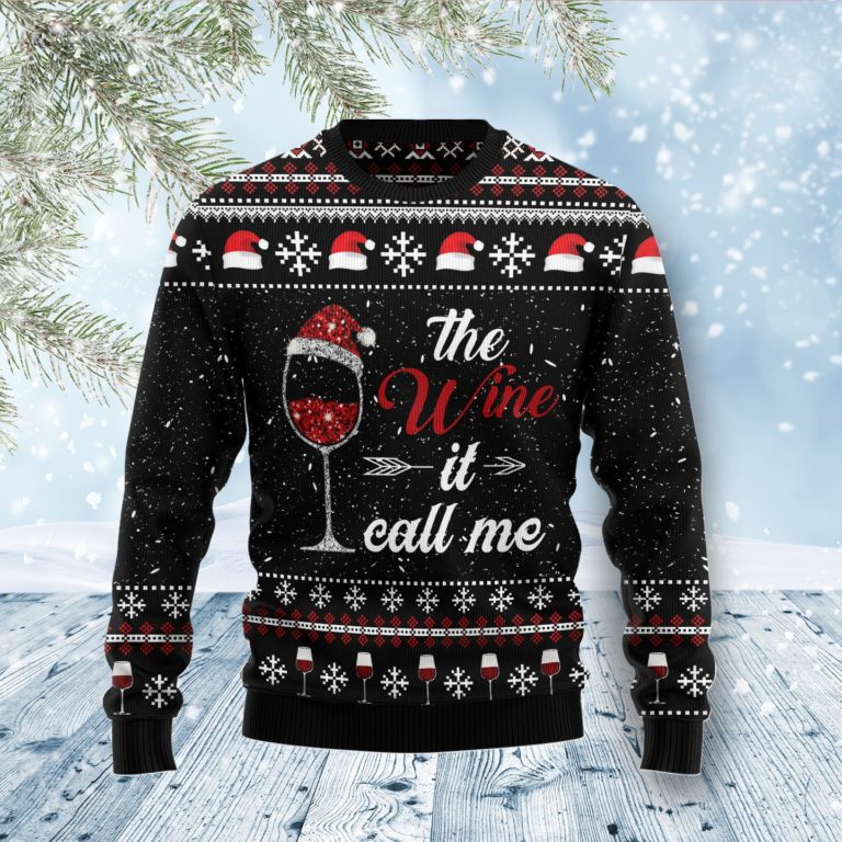 The Wine It Call Me Christmas Wool Sweater
