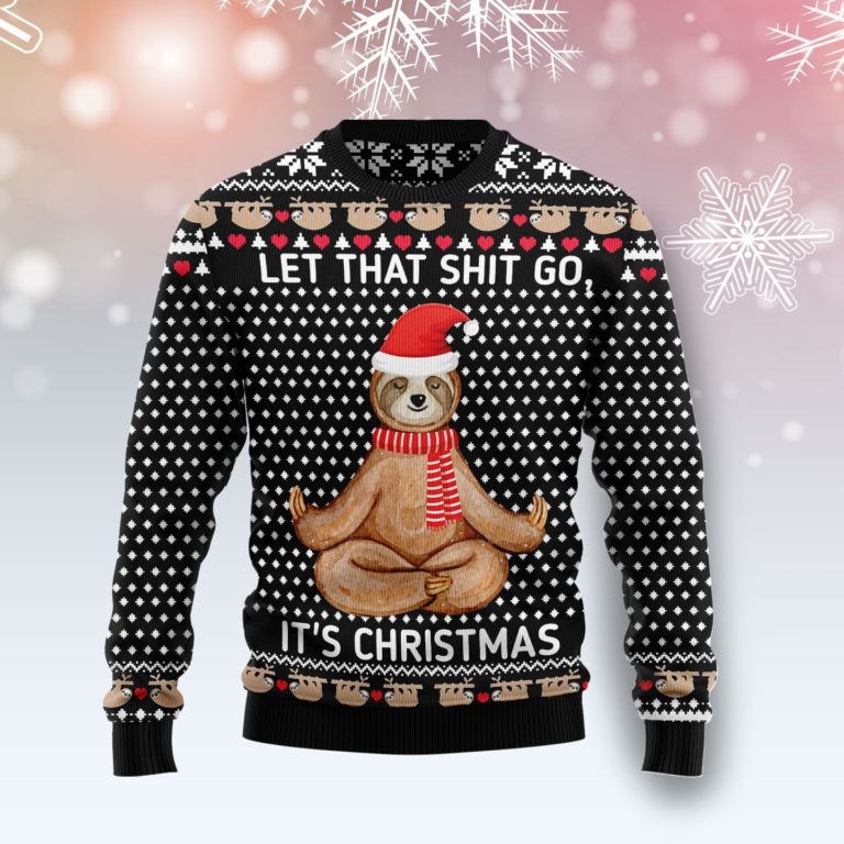Sloth Let That Shit Go Christmas Wool Sweater
