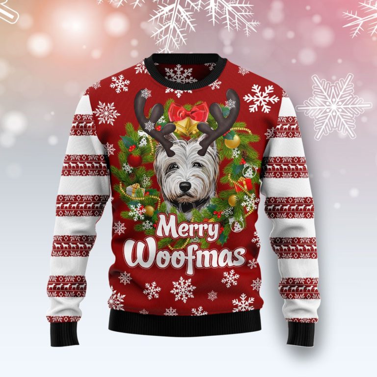 West Highland White Terrier Woofmas Christmas Wool Sweater