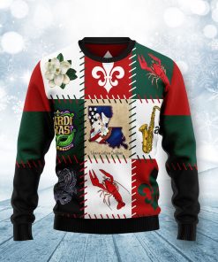 Louisiana Famous Things Christmas Wool Sweater Louisiana Famous Things Christmas Wool Sweater