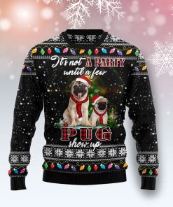 Pug Show Up Christmas Wool Sweater