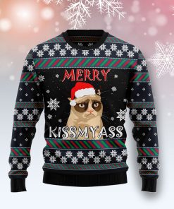 Grumpy Cat Kissmyass Christmas Wool Sweater