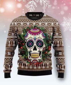 Awesome Sugar Skull Christmas Wool Sweater Awesome Sugar Skull Christmas Wool Sweater