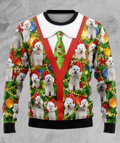 Bichon Xmas Pine Christmas Wool Sweater