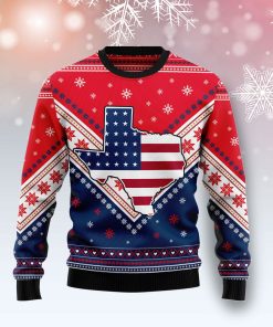 Texas USA Flag Christmas Wool Sweater