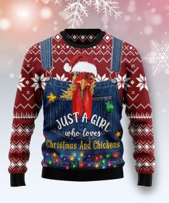 Just A Girl Who Loves Christmas And Chickens Christmas Wool Sweater