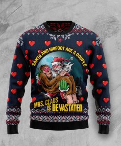 Santa and Bigfoot Are A Couple Christmas Wool Sweater Santa and Bigfoot Are A Couple Christmas Wool Sweater
