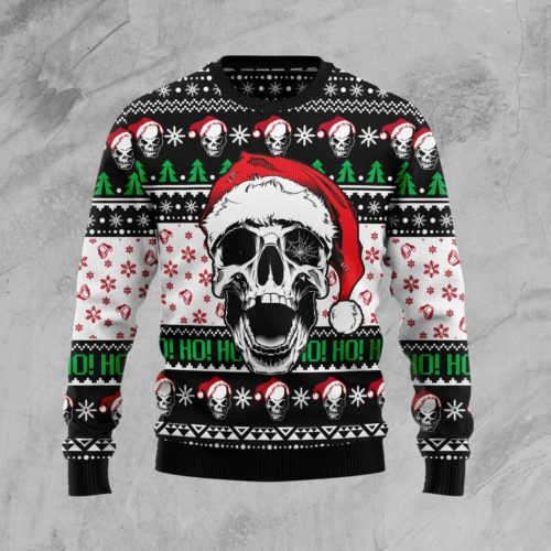 Skull Xmas Christmas Wool Sweater | RobinPlaceFabrics | Reviews on Judge.me