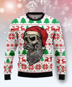 Skull Santa Claus Costume Christmas Wool Sweater