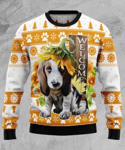 Beagle Sunflower Christmas Wool Sweater