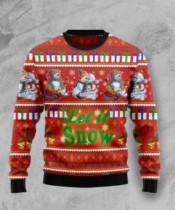 Snowman Let It Snow Christmas Wool Sweater