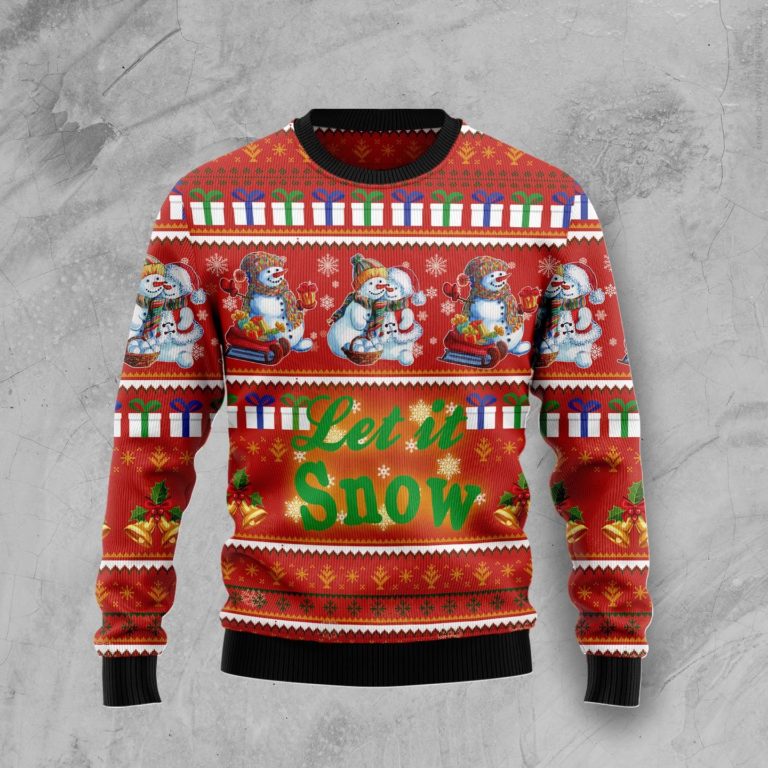 Snowman Let It Snow Christmas Wool Sweater