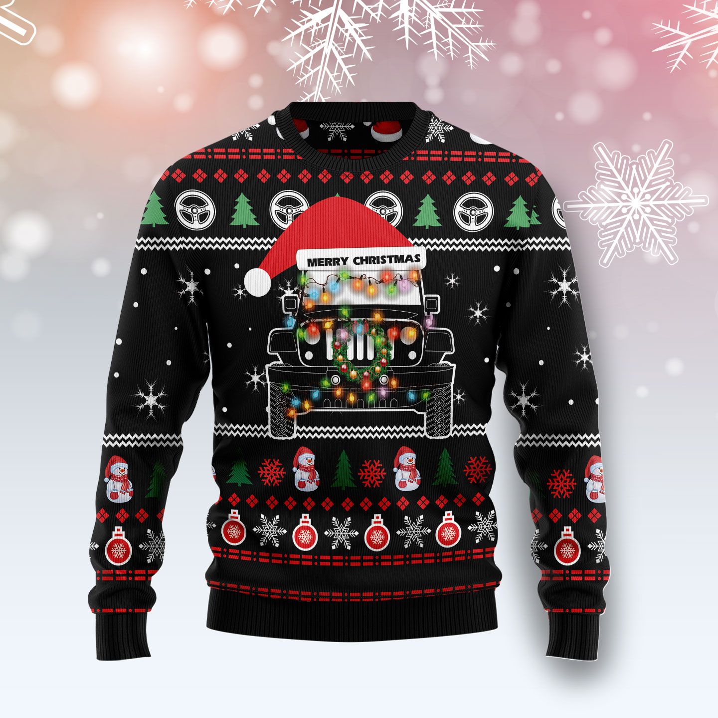 Jeep Merry Christmas Christmas Wool Sweater - RobinPlaceFabrics