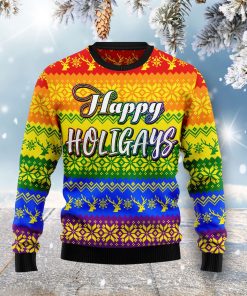LGBT Gay Pride Happy Holigays Christmas Wool Sweater