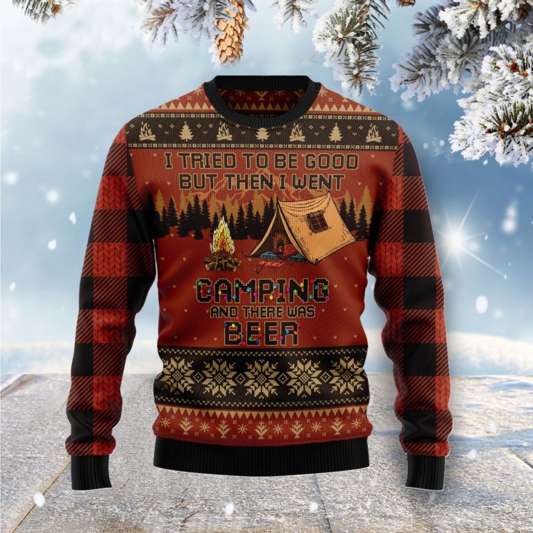 I Tried To Be Good But Then I Went Camping Christmas Wool Sweater