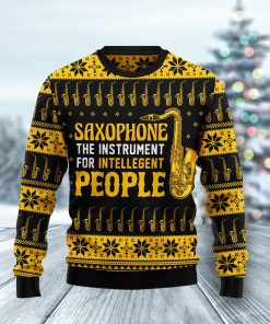 Saxophone The Instrument  For Intellegent People Christmas Wool Sweater