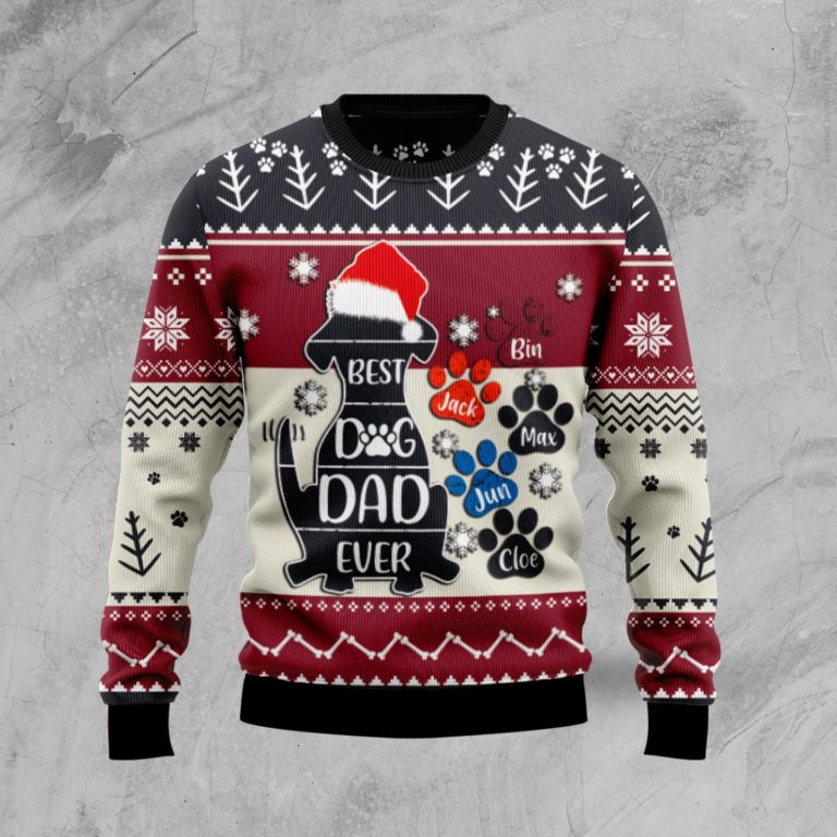 Best Dog Dad Ever Christmas Wool Sweater