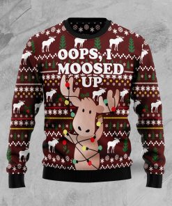 Oops, I Moosed Up Christmas Wool Sweater