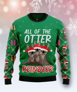 Otter Reindeer Christmas Wool Sweater