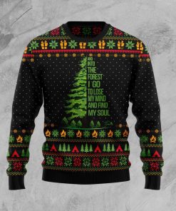 Into The Forest I Go Camping Christmas Wool Sweater