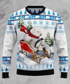 Polar Bear Star Xmas Christmas Wool Sweater