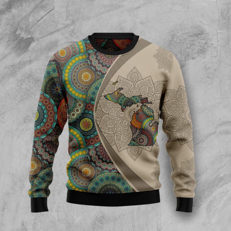 Michigan Mandala Christmas Wool Sweater