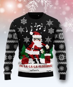 La-La-La Flossing Santa Claus Christmas Wool Sweater