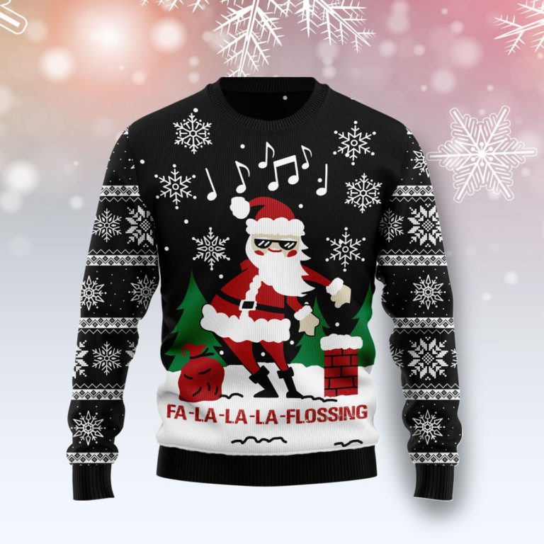 La-La-La Flossing Santa Claus Christmas Wool Sweater