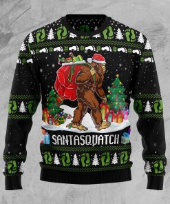 Bigfoot Santasquatch Christmas Wool Sweater