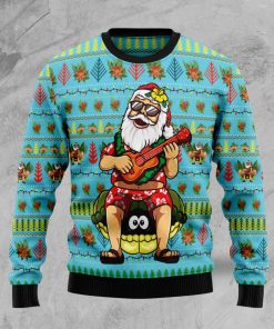 Hawaiian Christmas Santa Claus Christmas Wool Sweater