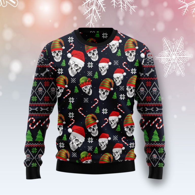 Skull Face Christmas Wool Sweater