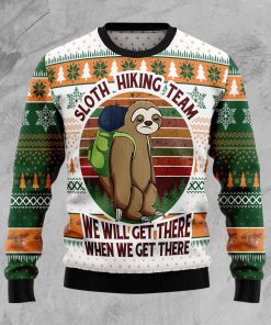 Sloth Hiking Team Christmas Wool Sweater