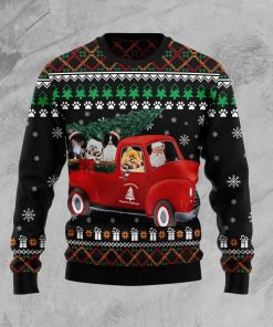 Pomeranian and Red Truck Christmas Wool Sweater Pomeranian and Red Truck Christmas Wool Sweater