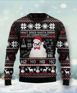 What Does Santa Drink At Christmas Christmas Wool Sweater