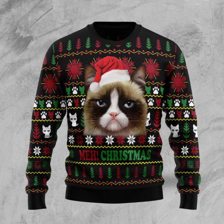 Grumpy Cat Meh! Christmas Wool Sweater