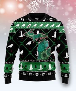 Michigan USA Symbols Pattern Christmas Wool Sweater