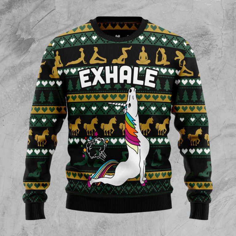 Yoga Unicorn Christmas Wool Sweater