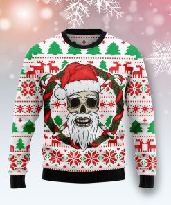 Santa Claus Skull Christmas Wool Sweater