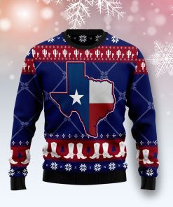 Texas Map Symbols Pattern Christmas Wool Sweater