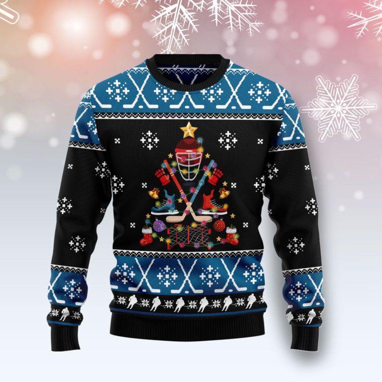 Happy Hockeyday Christmas Wool Sweater