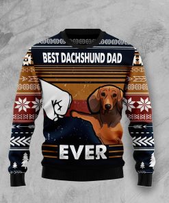 Best Dachshund Dad Ever Christmas Wool Sweater