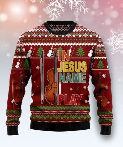 Violin I Play Christmas Wool Sweater
